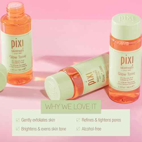 Pixi Glow Tonic Balancing Face Toner Glycolic Acid for Radiant Skin and Daily Brightening (8.5 fl oz / 250 ml)