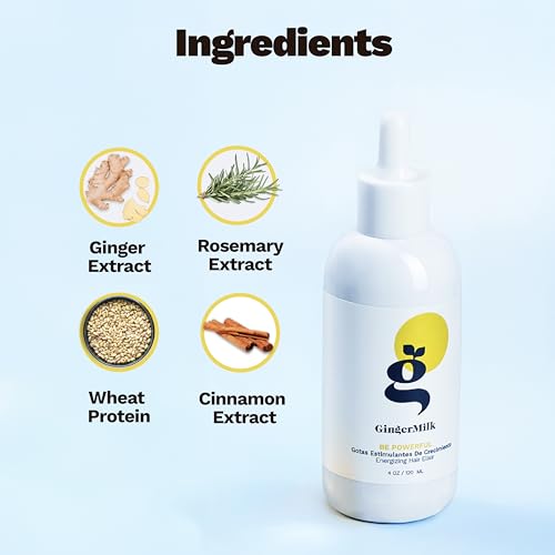 Ginger Root Extract | Growth Stimulating Drops and Hair Loss Control | Serum Vegan Energizing Hair Elixir | Be Powerful (4 fl oz)