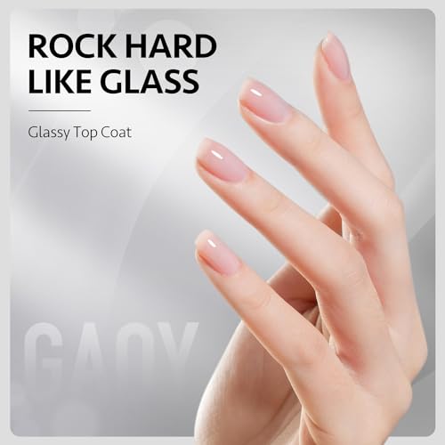 GAOY Gel Top Coat, Nail Strengthener and Base Coat Set, 3 Pcs 16ml Clear Glossy No Wipe Combination for UV Light Cure Gel Nail Polish