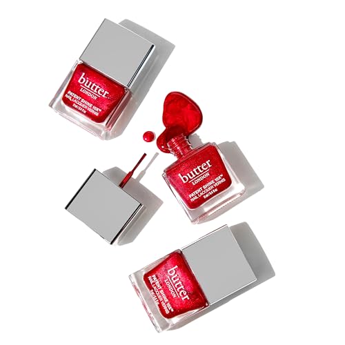 butter LONDON Patent Shine 10X Nail Lacquer, Helps Protect & Strengthen Nails, Gel-Like Finish & Chip-Resistant, 10-Free Formula, Vegan, Cruelty & Paraben Free, Knees Up