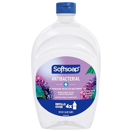 Softsoap - US05259A SOFTSOAP Antibacterial Liquid Hand Soap Refill, White Tea and Berry Fusion, 50 Ounce Bottle, Pack of 6