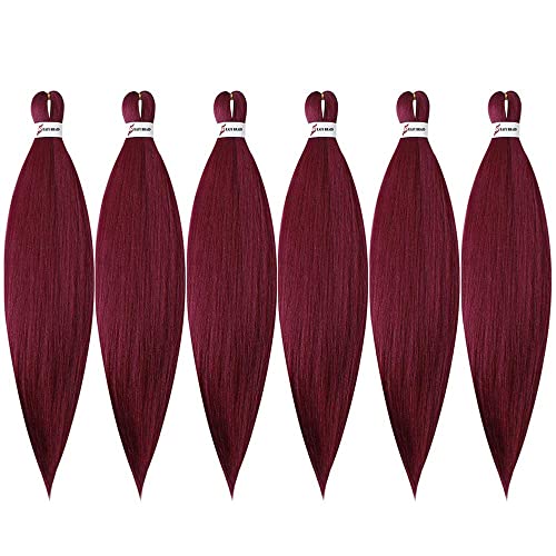 MSBELLE 20inch Pre Stretched Braiding hair 6 Packs/Lot Braiding Hair Extensions Hot Water Setting Crochet Synthetic Braids Hair Black