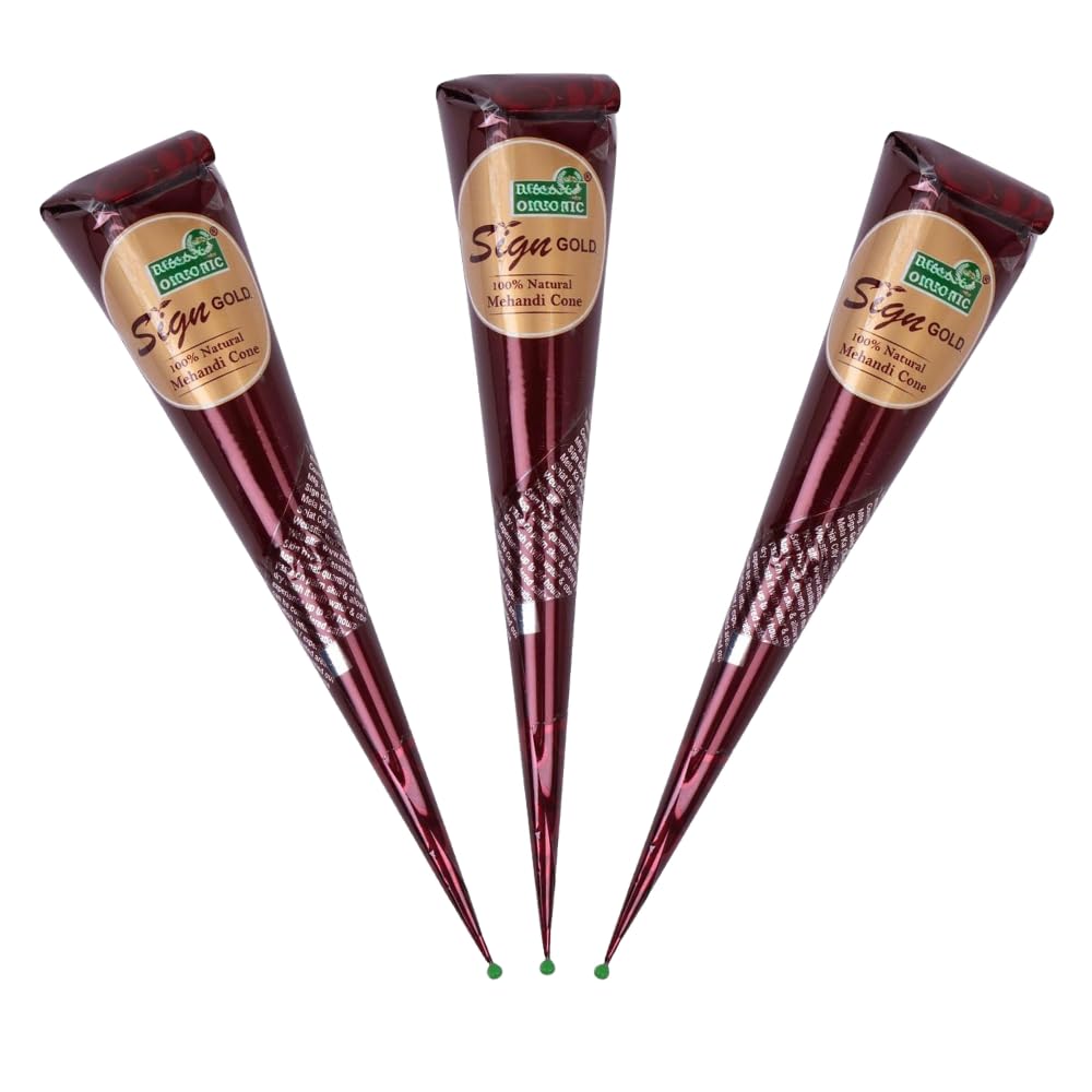 Natural Henna Paste Cones for Hair β 100% Pure & Ready to Use | No Ammonia or Chemicals | Pack of 3 β Dark-Brown, 30g Each Cone