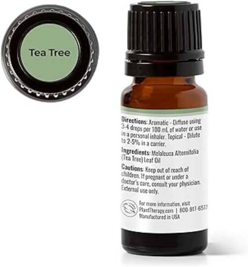 Plant Therapy Tea Tree Essential Oil - 100% Pure Pre-Diluted Roll-On for Skin Blemishes | 10mL (1/3 oz)