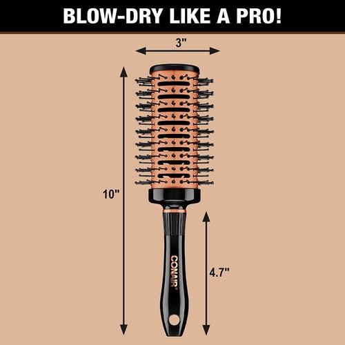 Conair Vented Round Brush | Copper Collection for Quick Blow Drying & Styling