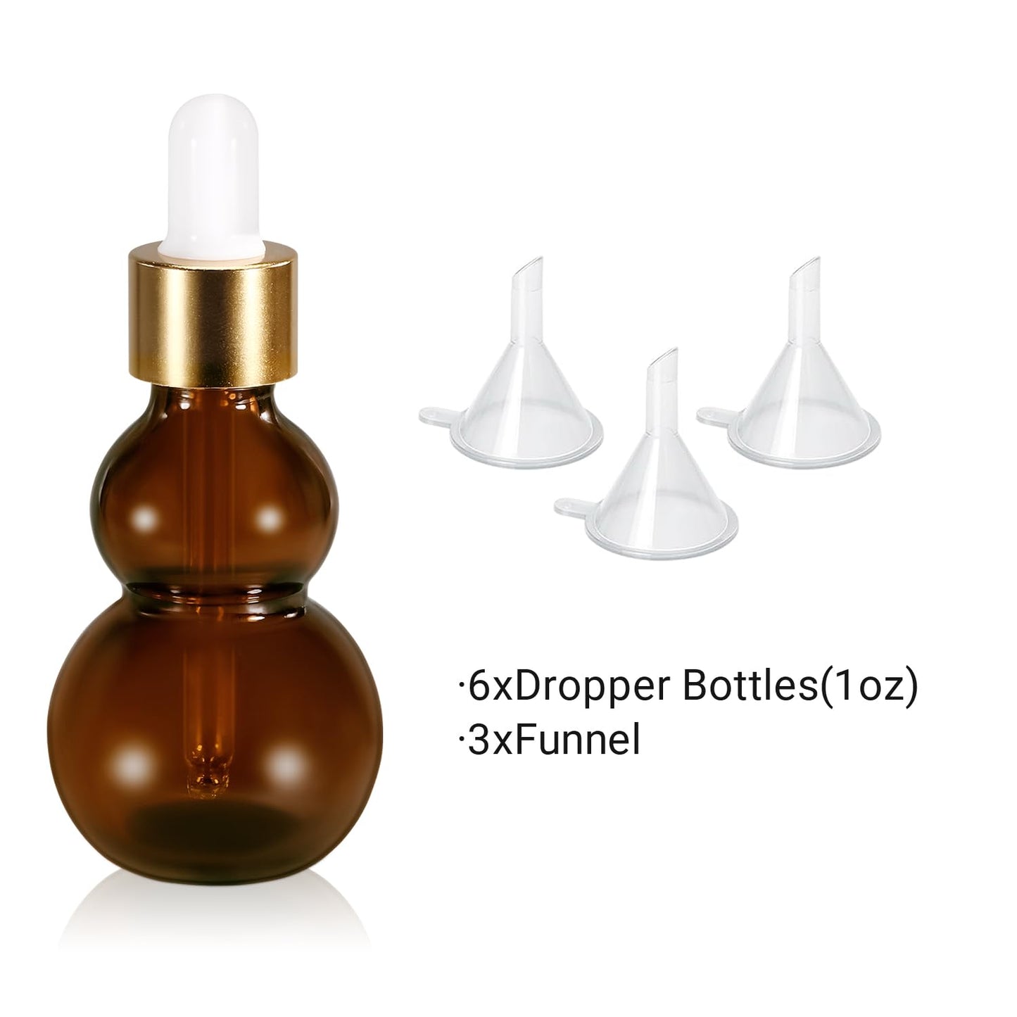 UMETASS 1 oz Dropper Bottles, 30ml Dark Amber Glass Tincture Bottles with Eye Droppers, Leakproof Essential Oils Bottles, Mini Travel Essentials Bottles (6 Pack-Brown)