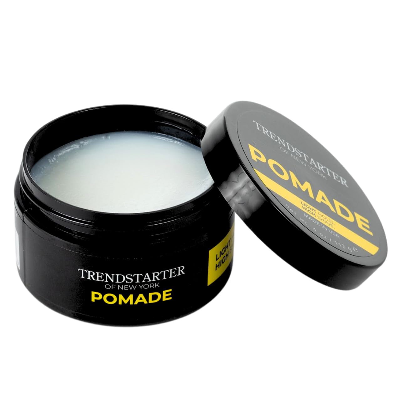 TRENDSTARTER Classic Pomade - Light Hold & High Shine | 4oz Water-Based Formula for All-Day Smooth Finish