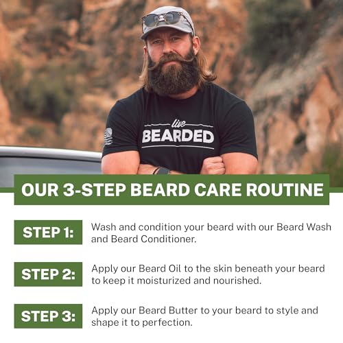 Live Bearded: Beard Butter, Made in USA - 1880, 3oz - Beard Leave in Conditioner Beard Care, All-Natural Beard Softener with Shea Butter