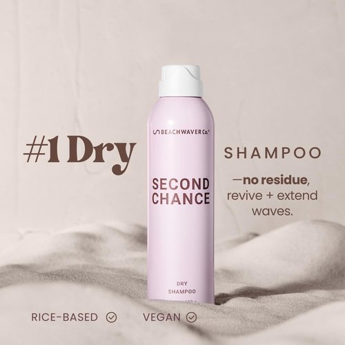 Beachwaver Co. Second Chance Dry Shampoo - Travel Size (1.4 Oz) | Vegan Oil-Absorbing Formula | Brazilian Berry Scent