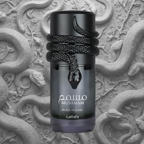 Lattafa Musamam Black Intense ? Spicy, Woody, Amber, Aromatic ? Eau de Parfum Spray Long-Lasting Fragrance for Unisex, 3.4 Ounce / 100 ml