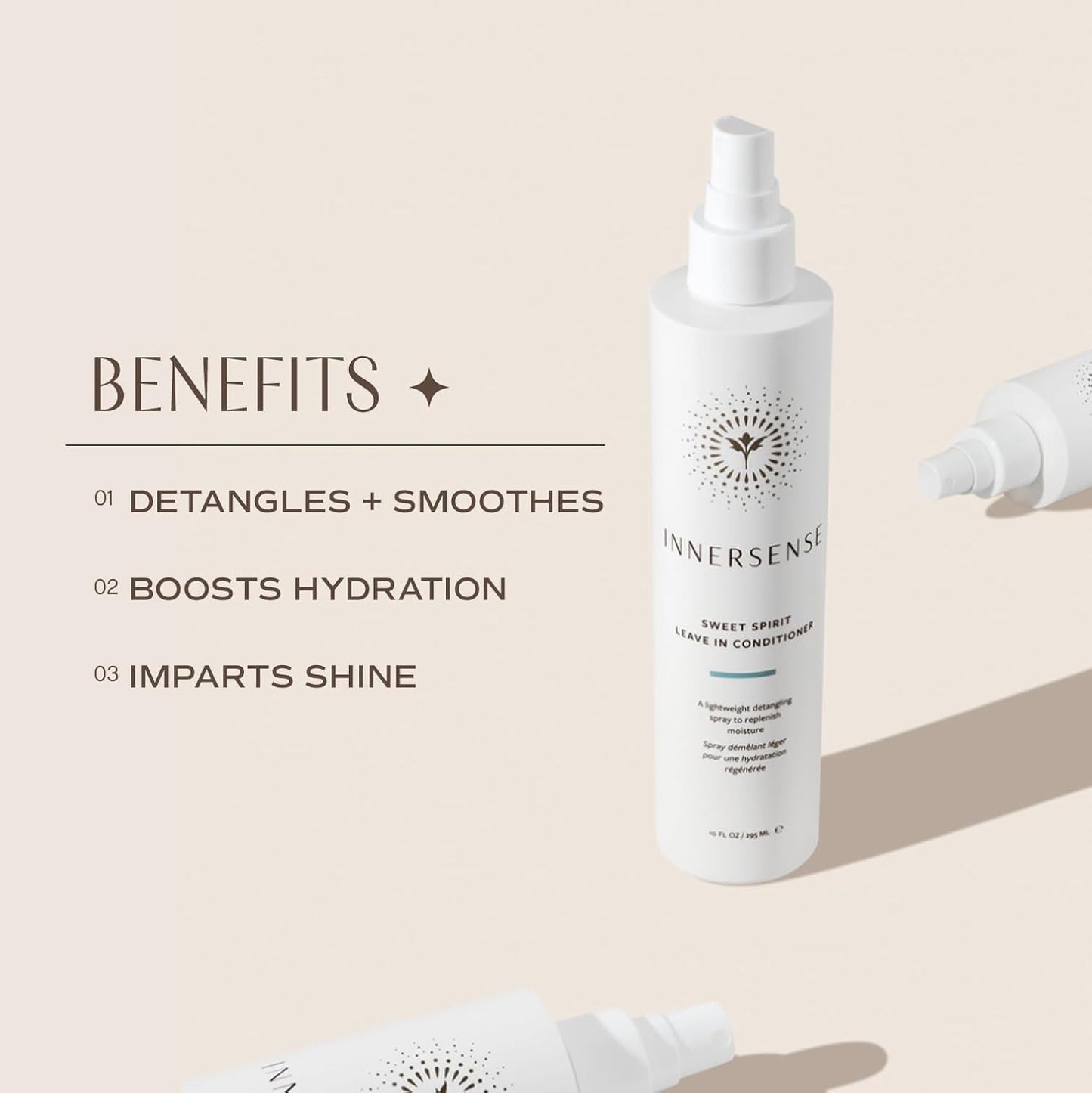 Innersense Organic Beauty - Pure Harmony Travel Hair Trio | Non-Toxic, Cruelty-Free, Clean Haircare (Pure Harmony Hairbath + Conditioner, Sweet Spirit Leave-In Conditioner) PACKAGING MAY VARY