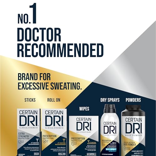 Certain Dri Everyday Strength Clinical Solid Antiperspirant, Hyperhidrosis Treatment for Men & Women, Long-Lasting 72hr Protection, Effective Sweat Control, Travel Friendly, Fresh Scent, 2.6oz