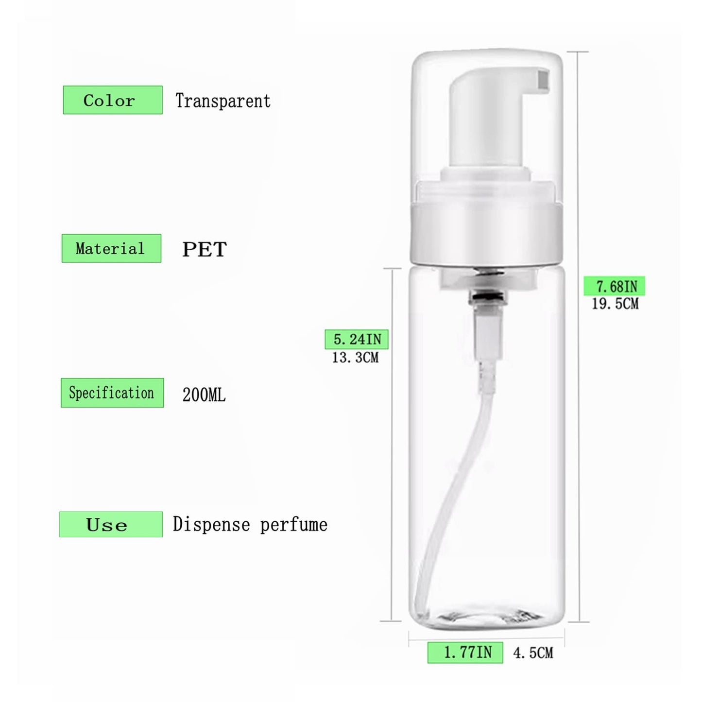 Foam Bottle Dispenser,2pcs 200ml/7OZ Foaming Pump Bottle Foam Soap Bottle Dispenser Transparent Empty Spray Bottles Foaming Hand Soap Dispenser Bottles Refillable Soap Dispenser