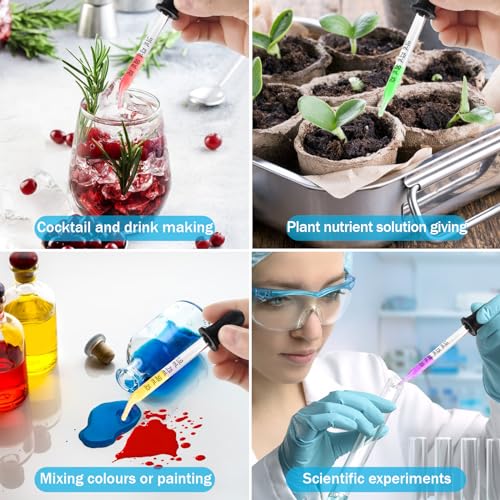 Herain 8 Pack Glass Pipette Dropper, Ear and Eye Dropper Bent & Straight Tips, 1 ml Droppers for Essential Oils, Lab, Crafts, Measuring and Transferring a Variety of Liquids