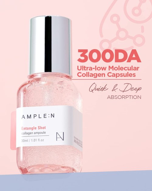 Entangle Shot Collagen Serum - Korean Anti-Aging Serum with 300DA Low Molecular Collagen | 1.01 fl. oz. for Elasticity & Moisture