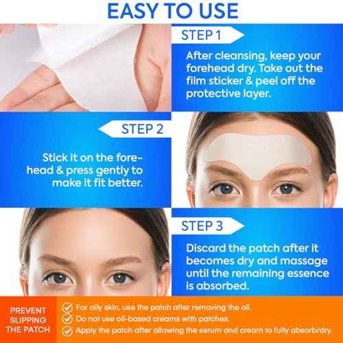 Forehead Wrinkle Patches 12Pcs with Aloe, Collagen, Vitamin E, Anti Wrinkle Patches, Forehead Wrinkles Treatment