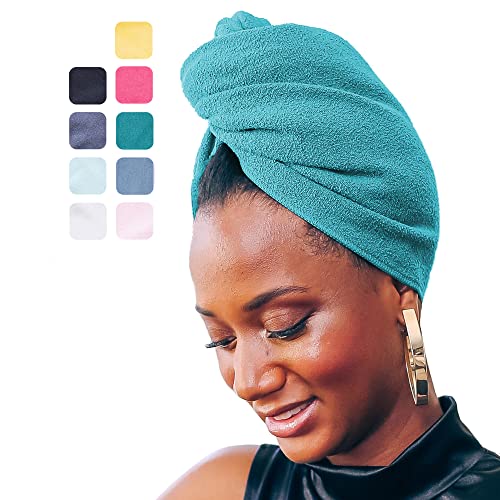AQUIS Microfiber Hair Towel, Water-Wicking, Ultra Absorbent & 50% Faster Drying, for All Hair Types, Dark Grey