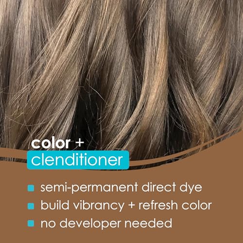 Keracolor Color + Clenditioner 3-in-1 Color-Depositing Conditioner, Gently Cleanses & Conditions, Semi-Permanent Mocha Latte Hair Color, 12 Fl Oz