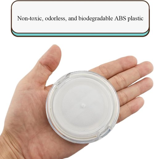 HAHIYO Travel Makeup Case - Refillable Cosmetic Jar with Holographic Lid & Mirror | 2-Pack, 5ml/0.2oz