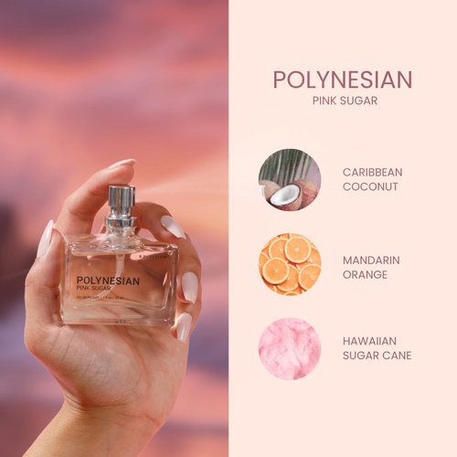 Beachwaver Co. B. Bungalow Polynesian Pink Sugar Fragrance - Full Size (1 Fl Oz) | Caribbean Coconut & Mandarin Notes