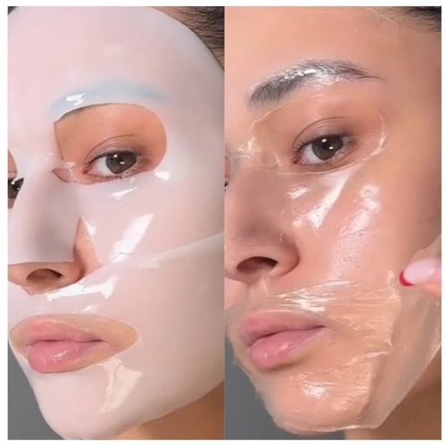 Bio-Collagen Deep Face Mask - Korean Hydrogel Overnight Hydration | Firming & Pore Minimizing | 4 Pack for Radiant Skin