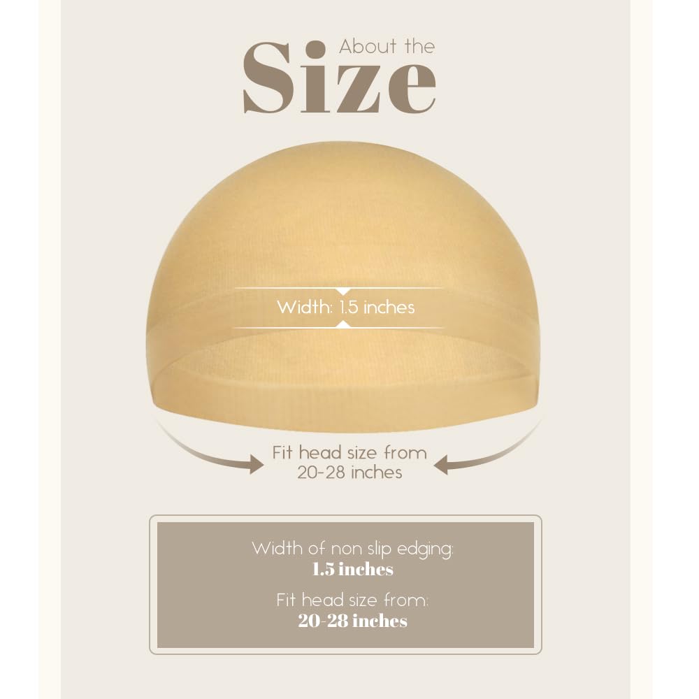 MYKURS Stocking Wig Cap for Women, Stretchy Nylon Hair Cap for Wig, Beige 24 PCS