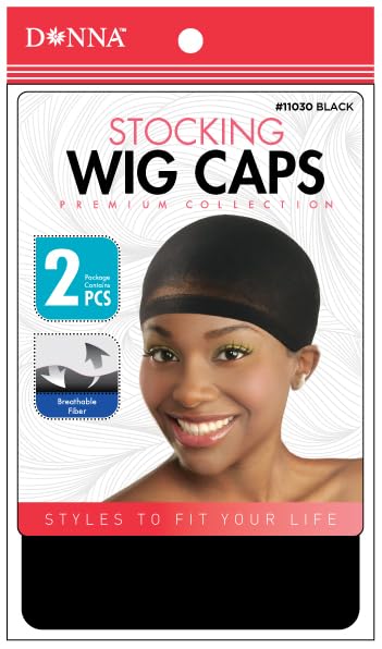 DONNA STOCKING WIG CAPS FOR WOMEN HAIR CAP, WIG HEAD, HAIR NET 2pcs 3PACK