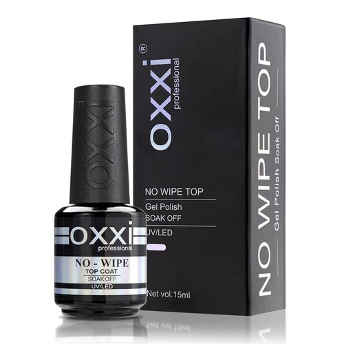 OXXI Professional No Wipe Top Coat Gel Nail Polish - Diamond-Like High Gloss, 15ml, HEMA Free