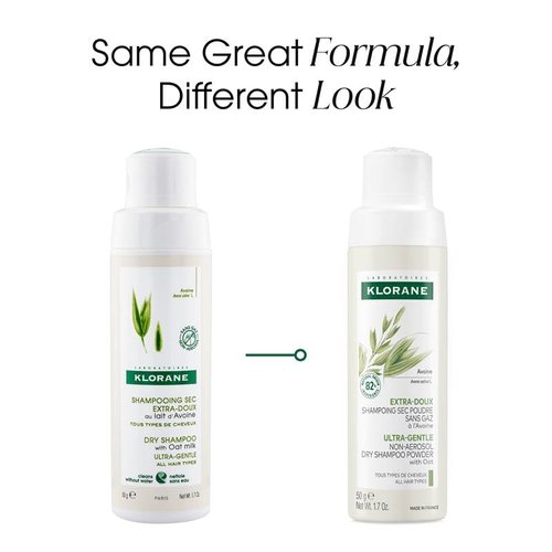 Klorane Ultra Gentle Dry Shampoo with Oat+ - Gentle Formula - Instantly Revives Hair and Eliminates Odor, Dirt, and Oils - Hypoallergenic & Vegan - Paraben & Sulfate-Free