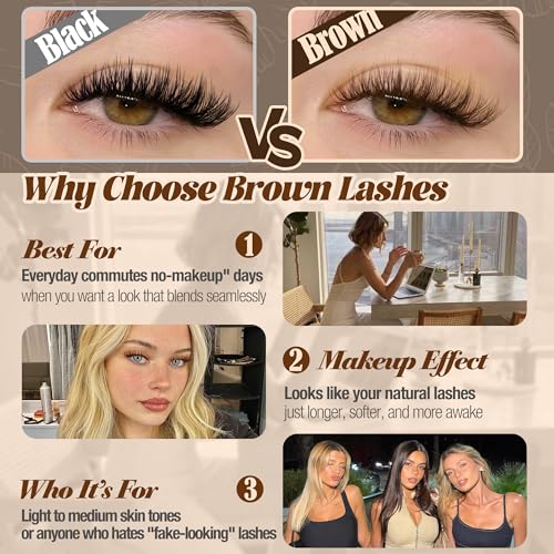 Wispy Lash Clusters Kit Natural Lash Extension Kit C Curved Eyelash Extension Kit 10-16mm Eyelash Clusters Thin Band Cluster Eyelash Extensions Kit 154pcs Individual Lashes by Lanflower
