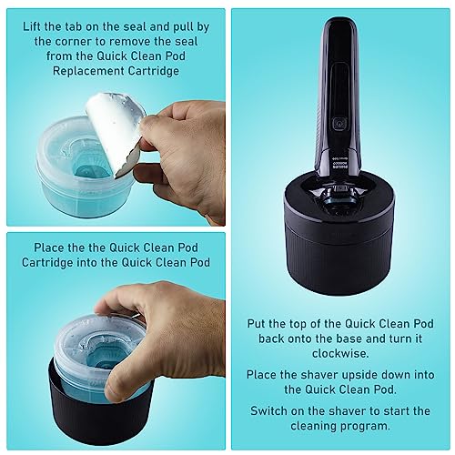 Clark Shaving Co. Quick Clean Pod Replacement Cartridge Compatible with Philips Norelco Quick Clean pods