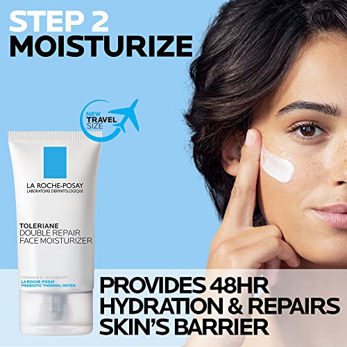 La Roche-Posay Toleriane Hydrating Gentle Facial Cleanser, Daily Face Wash with Ceramide and Niacinamide for Normal to Dry Sensitive Skin, Oil-Free, Fragrance Free