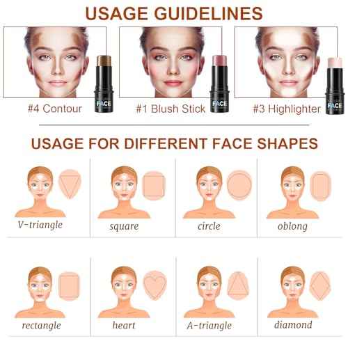 Lezero 3Pcs Contour Stick Makeup Kit, Shades with Highlighter, Blush and Bronzer Stick for Sculpt the Face and All Skin Type, Long Lasting, Smooth, Dewy & Matte Finish, LIGHT MEDIUM