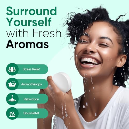 Shower Steamers Aromatherapy - 7 Pack Eucalyptus & Menthol Shower Tablets, Long-Lasting Strong Scent Vapor Bombs with Natural Essential Oil Relaxation and Stress Relief Bath Surprise for Women and Men
