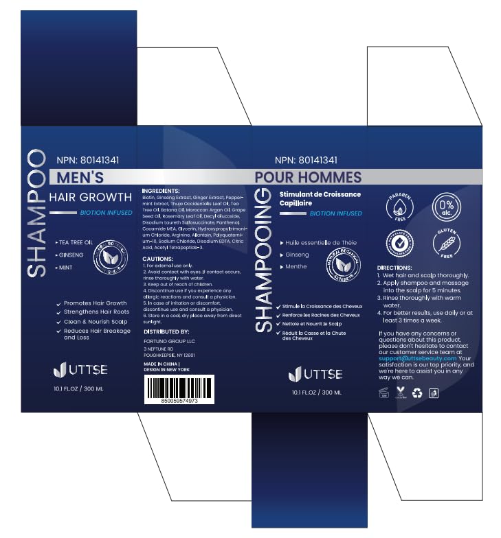 Uttse Biotion Hair Growth Shampoo - Natural Thickening Formula with Tea Tree Oil & Ginseng | 10.1 fl. oz, Dark Blue