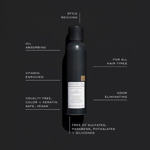 Kristin Ess Hair Dry Styling Set - Volumizing Vitamin C Dry Shampoo & Light Hold Texturizing Spray - Sulfate-Free for Dark, Brunette & Blonde Hair