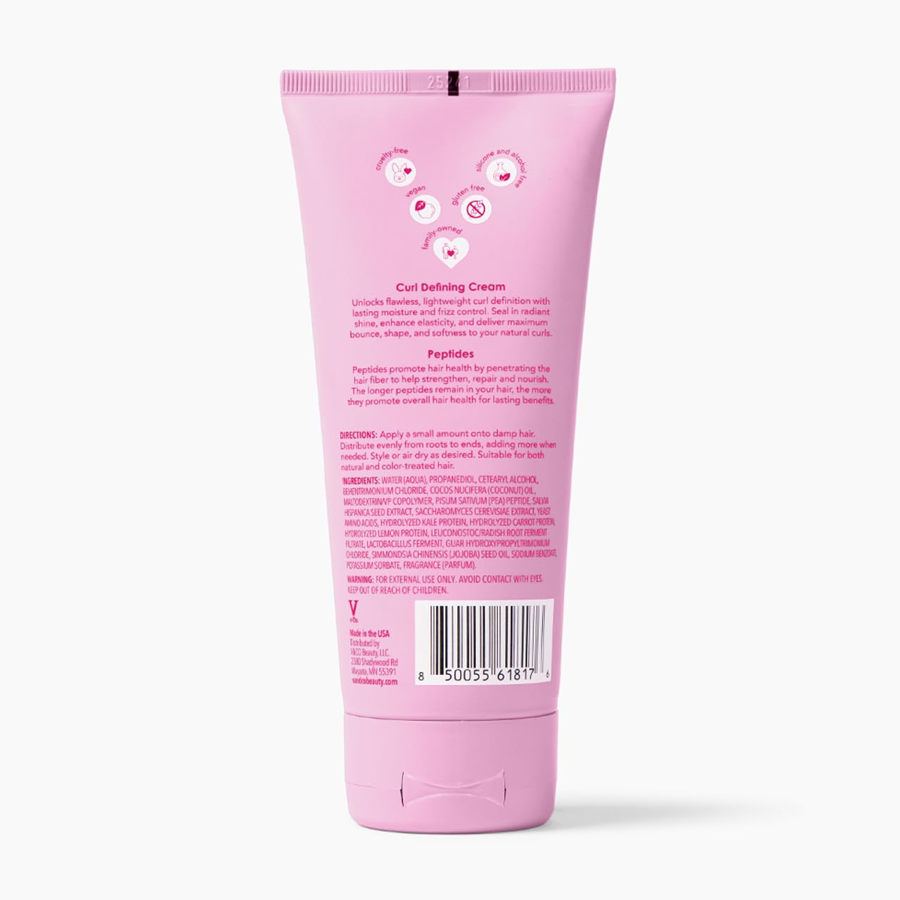 V&Co. Beauty Curl Defining Cream - Anti-Frizz Moisturizing Curl Cream with Peptides & Jojoba Oil | 6 oz