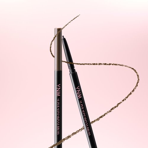 YNM Eyebrow Gel Pencil, BROWN, Super Slim, Dual-Sided, Precise, Fine Tip, Shapes, Defines, Fills Brows, Contours, Combs, 0.002 Oz