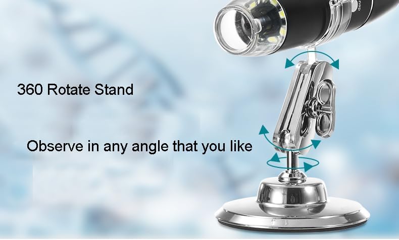 Skiennix Handheld Digital Microscope - Wireless & Portable 50x-1000x Magnification | 360° Rotating Stand for iOS/Android