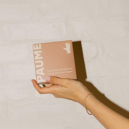 PAUME Overnight Hydration Gloves - 100% Organic Cotton for Dry, Cracked Hands | 1 Pair of Healing Moisturizers