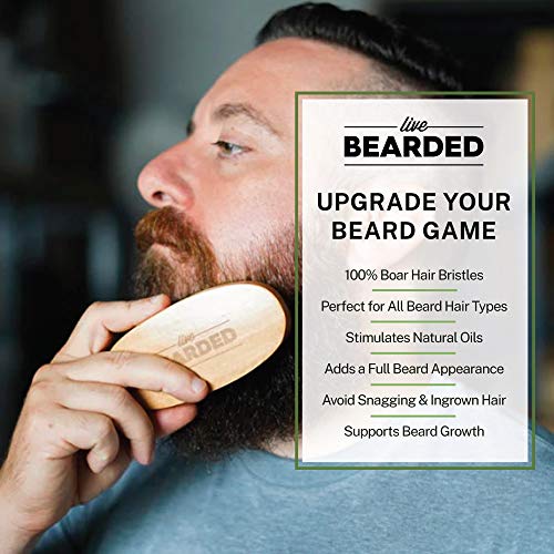 Live Bearded: Premium All-Natural Wooden Beard Comb - Anti-Static - Reduce Snagging, Beard Hair Damage and Ingrown Hairs - Keep Your Mustache Off Your Lip - Fits in Your Pocket - Easy Daily Grooming