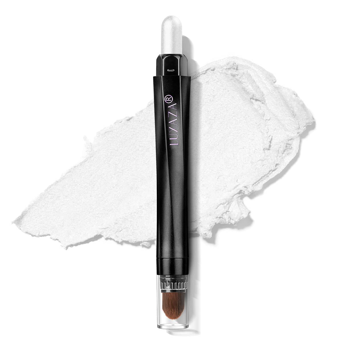 Cream Single Eyeshadow Stick with Blending Brush, Hypoallergenic Eye Shadow Sticks Makeup, Pro Waterproof & Long Lasting Eye Brightener Stick, Eyeshadow Pencil Crayon Shimmer #74