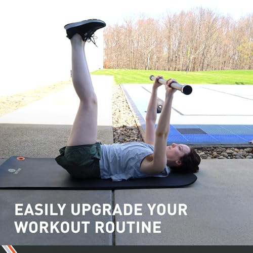 Body Sport Weighted Bar ? Strength Training Workout Bar for Men and Women ? Durable Curl Bar with Secure Rubber Grip for at Home or Gym ? For Yoga, Pilates, Physical Therapy, Resistance Training, and More