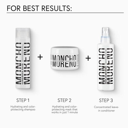 MONCHO MORENO One Minute Wonder - Professional Repairing Hair Mask in 1 minute, Deep Moisturizing & Nourishing Treatment with Nutritive Oils for Fine and Dry Hair (8.45 Fl Oz)