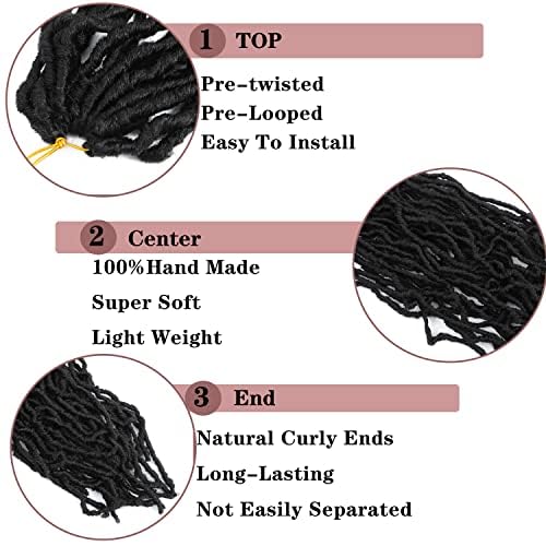 Soft Locs Crochet Hair 32 Inch New Faux Locs Crochet Braids Hair 6 Packs/lot 90g Goddess Locs Synthetic Hair Extend Soft Locs Braiding Hair for Women (32 Inch (Pack of 6), 1B)