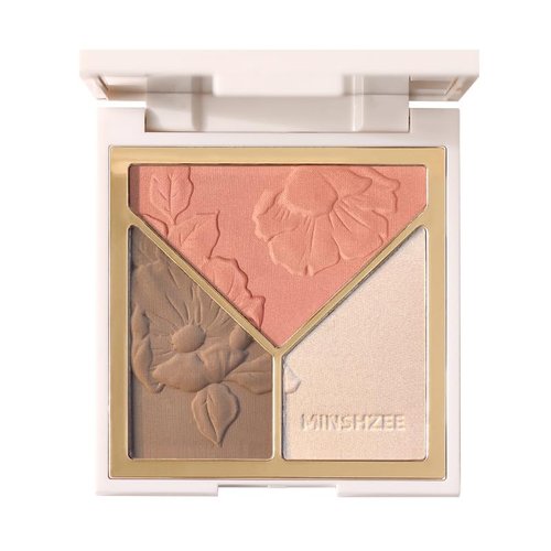 Regine Switzerland Face Highlighter & Contouring Palette - Natural Shiny Finish with Mirror & Brush