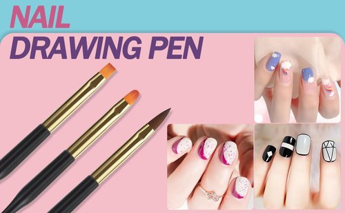Artdone 15pcs Pink Nail Art Brushes, Nail Art Tool Set, Dotting Tools, Dust Brush,Striping Brushes for Long Lines, Drawing Pen For Gel Polish Design supply