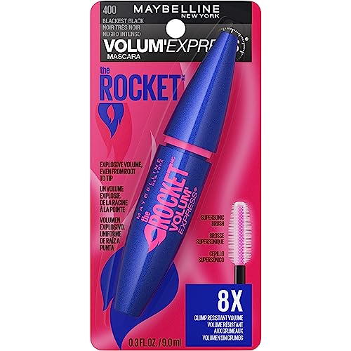 Maybelline Volum' Express The Rocket Volumizing Washable Mascara, Blackest Black, 1 Count