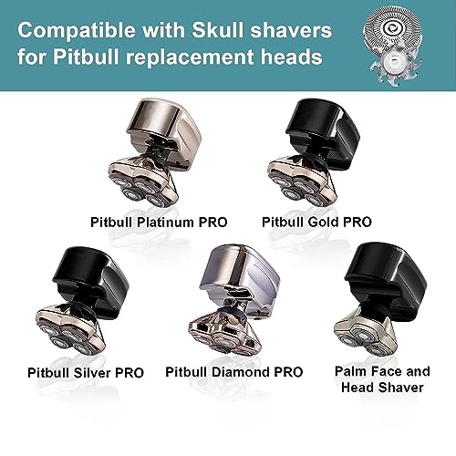 Shaver Replacement Blades for Skull Shaver Pitbull Gold PRO Shaver Replacement Blade,Shaver Replacement Heads for Pitbull Platinum Pro Shaver (2Set(8blades)