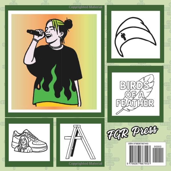 Billie - Bold Coloring Book for Fans | 45 Iconic Illustrations Featuring Her Face & Song Titles